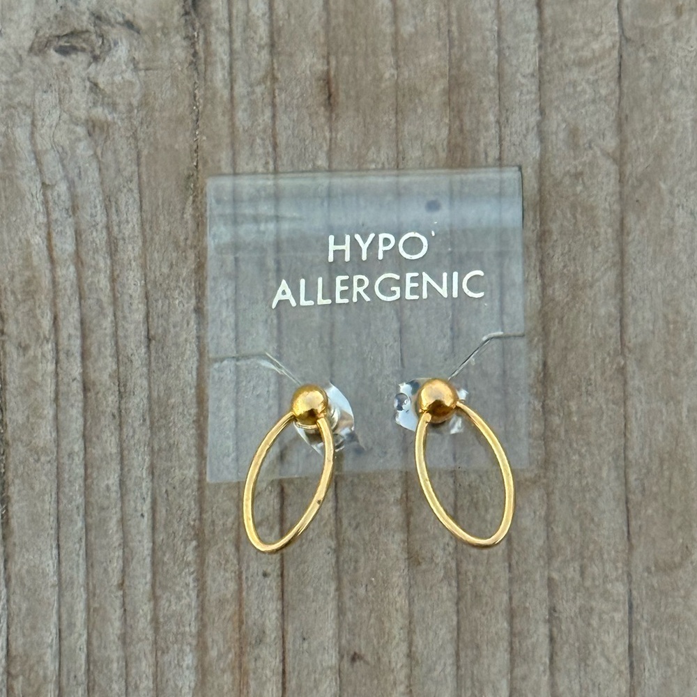 Bundle 3 for 50% off 1970s Deadstock Little Goldtone Oval Post Earrings